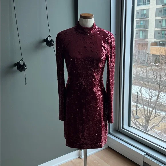 New Veronica Beard Sylee Long Sleeve Sequined Mini Dress Size 6